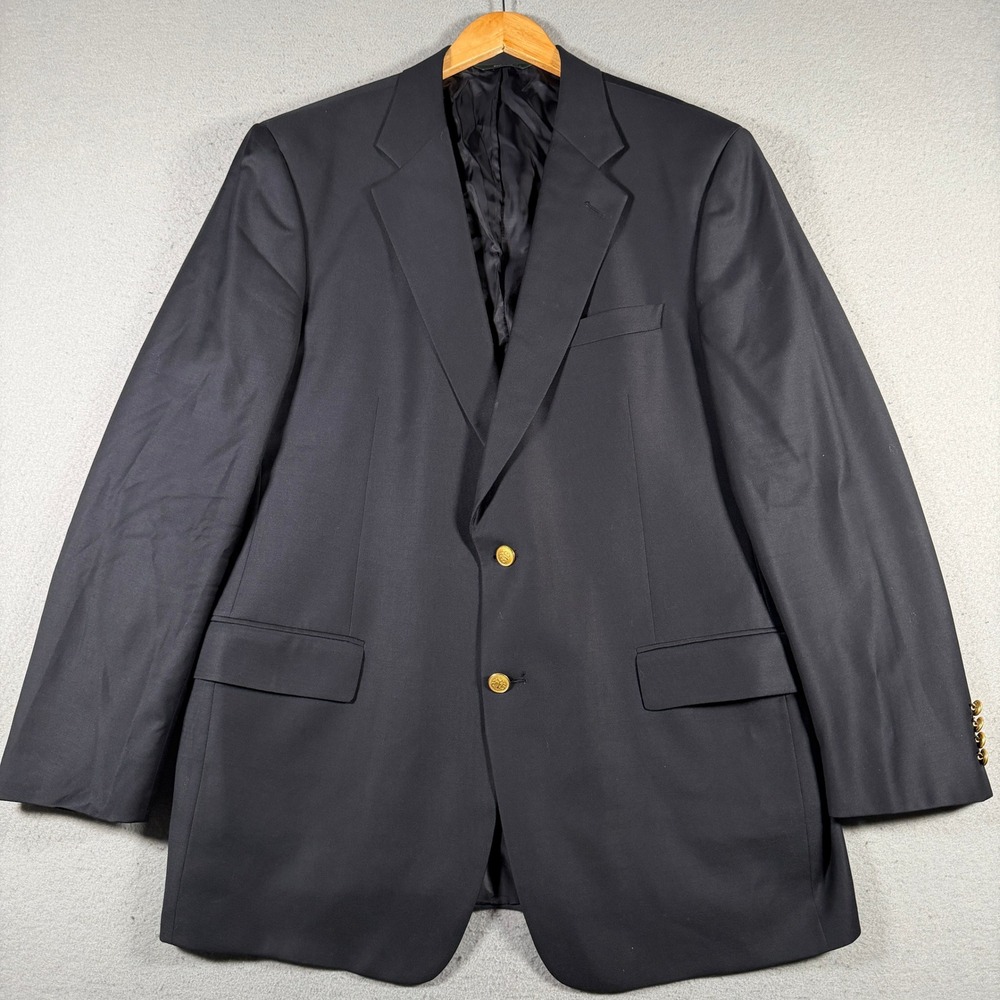 Brooks Brothers‎ Country Club Navy Blazer Loro Piana Super 120s Wool 45 LG USA
